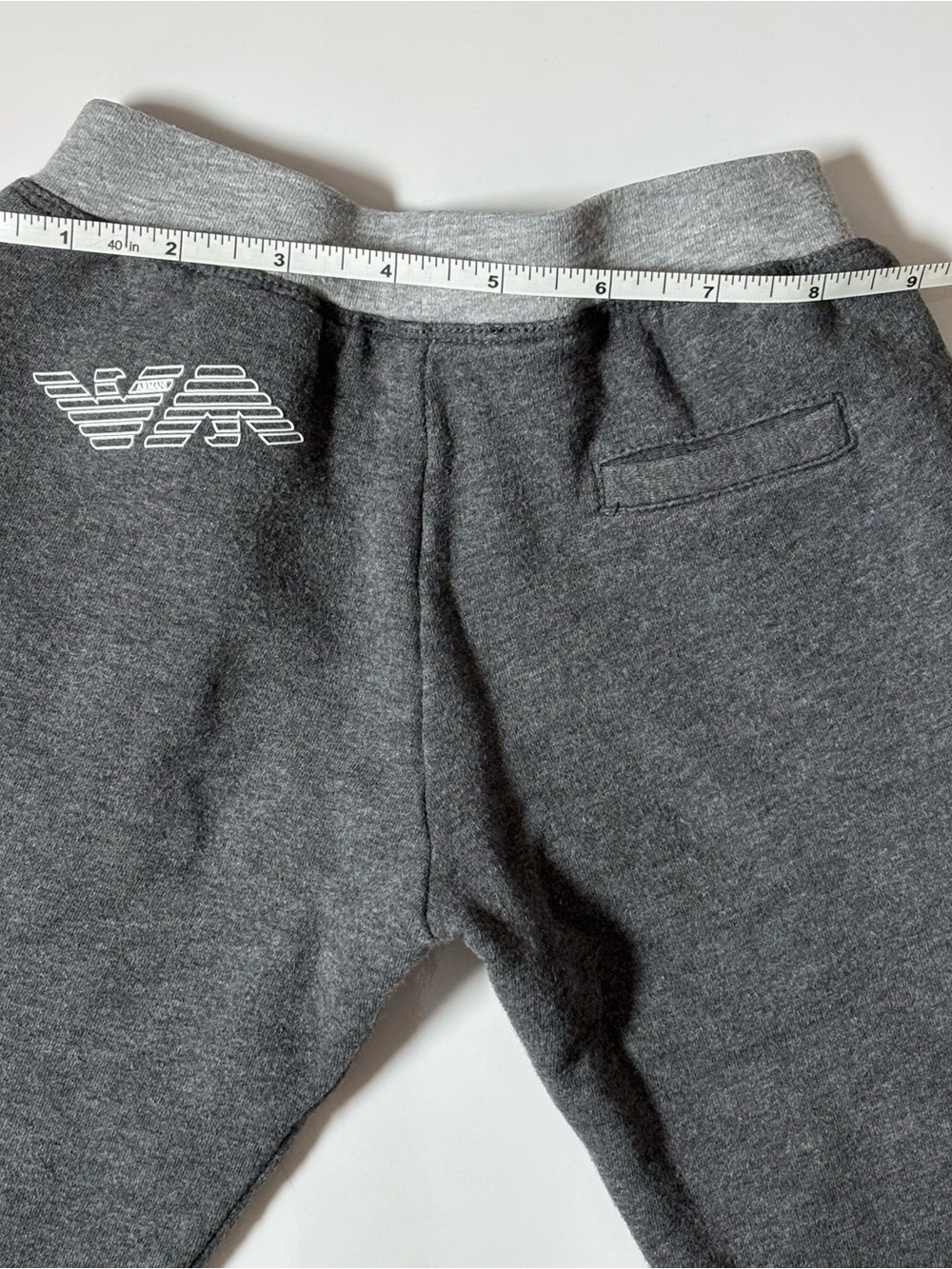 Emporio Armani Baby Boys Grey Two-Tone Jogger Sweatpants 12M Luxury Designer - Picture 8 of 9